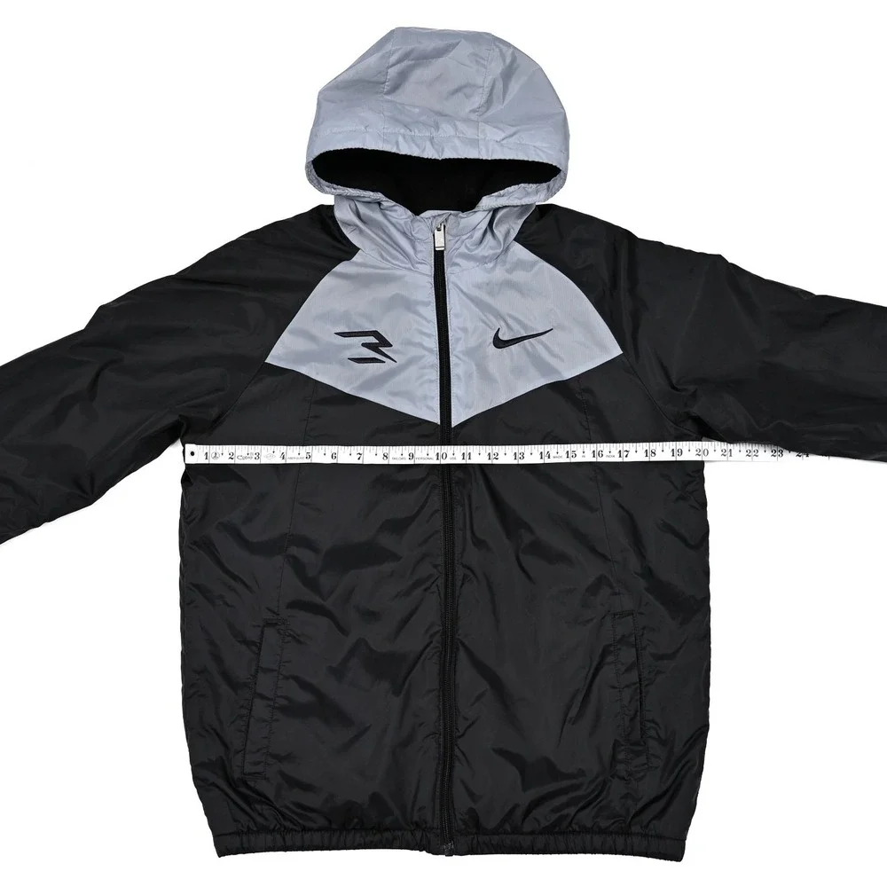 Nike Windrunner Full Zip Hooded Windbreaker Jacket Black Youth Size XL Pockets